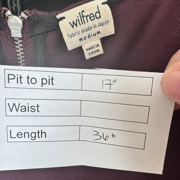 Aritzia Wilfred Long Sleeve Dress Burgundy - Picture 8 of 8